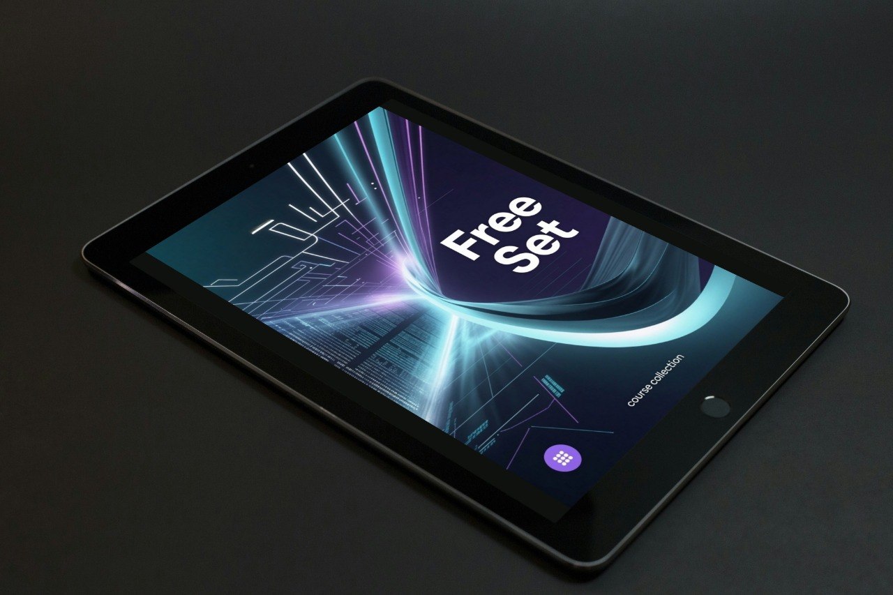 Tablet with a futuristic design on a dark background