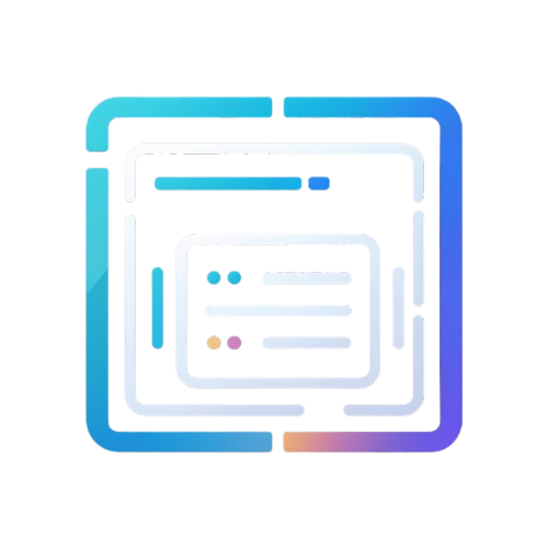 Gradient icon of a tablet with colorful border on a white background