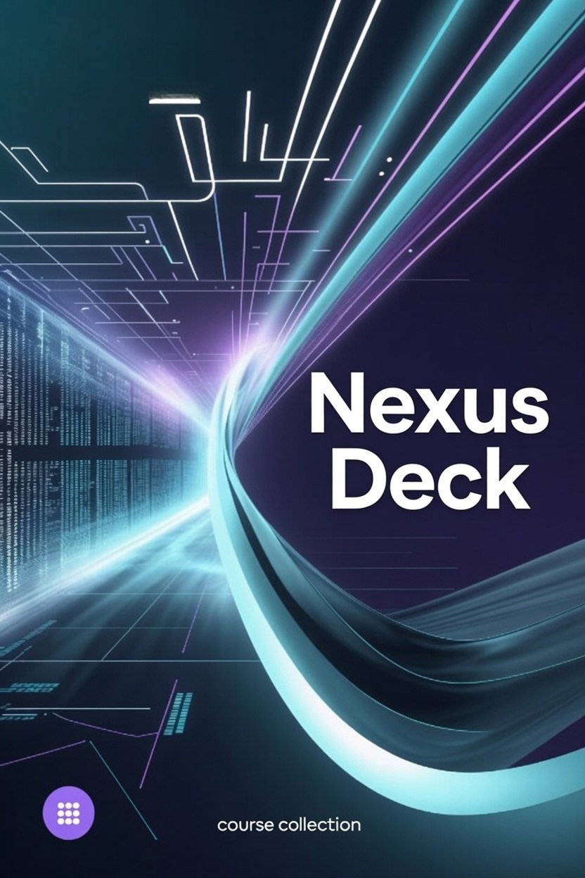 Cover of 'Nexus Deck' course collection with futuristic design elements.