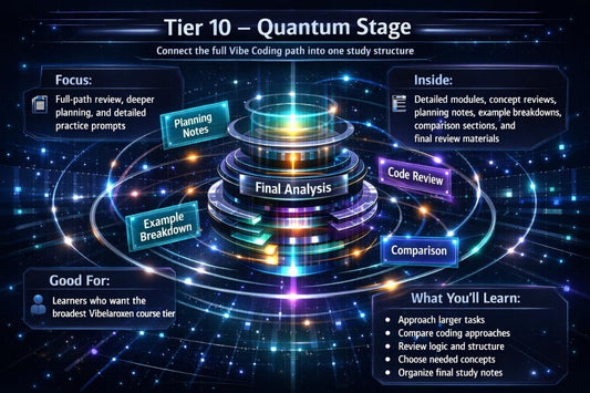 Diagram of a tiered system labeled 'Tier 10 - Quantum Stage' with various stages and their functions.